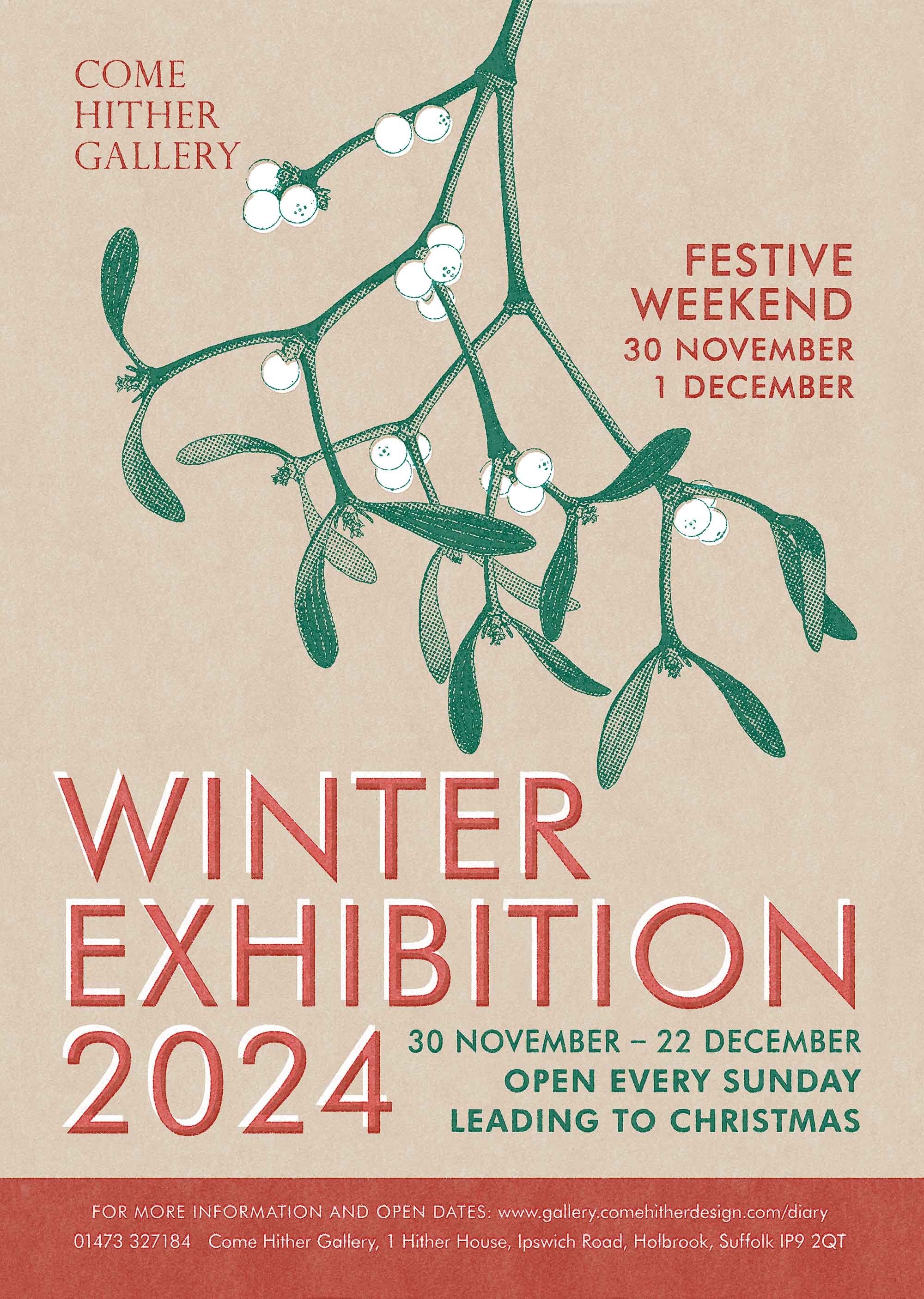 Poster for Winter Exhibition 2024 by Come Hither Gallery